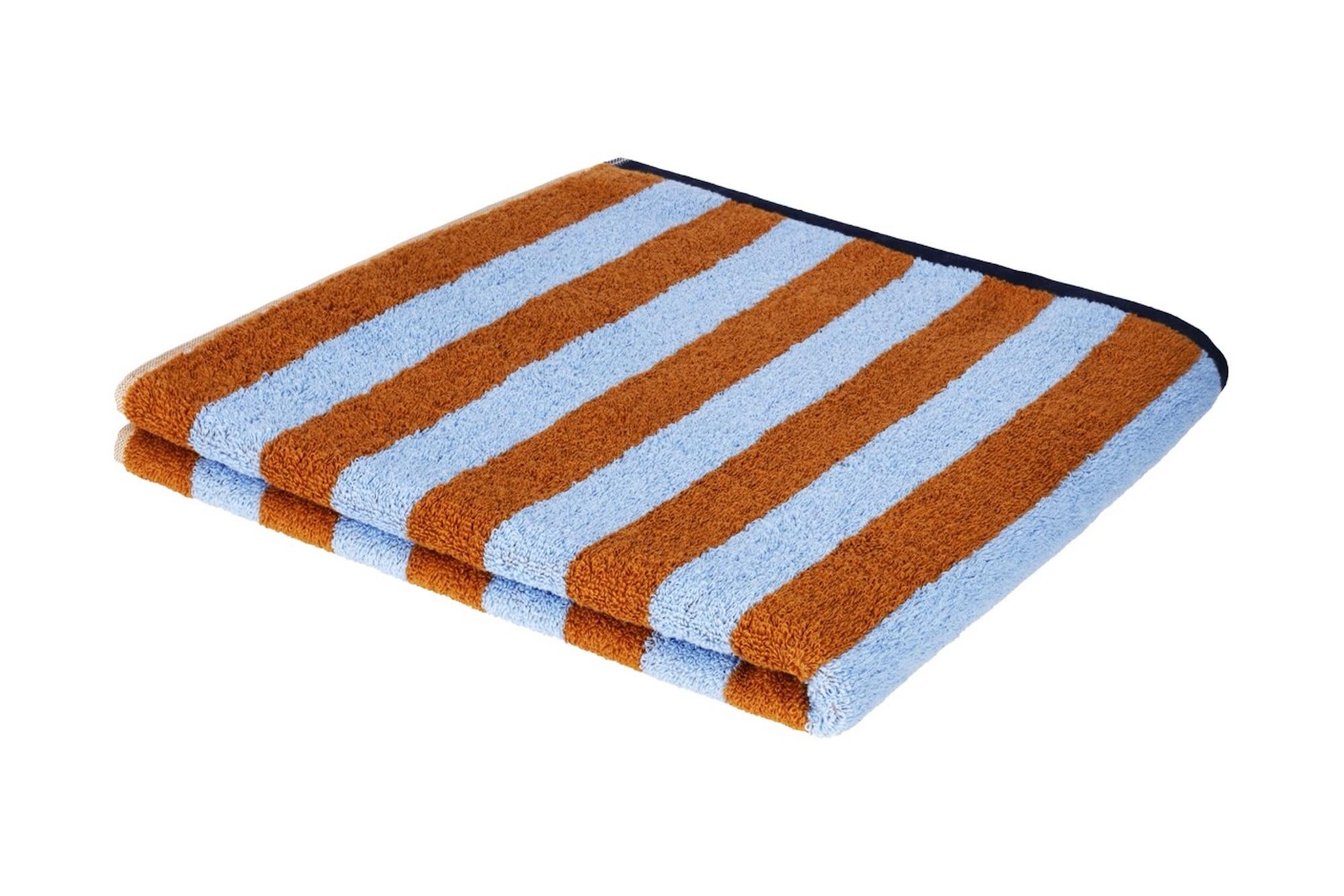 Duschtuch GOOD VIBES Caramel/ Hellblau