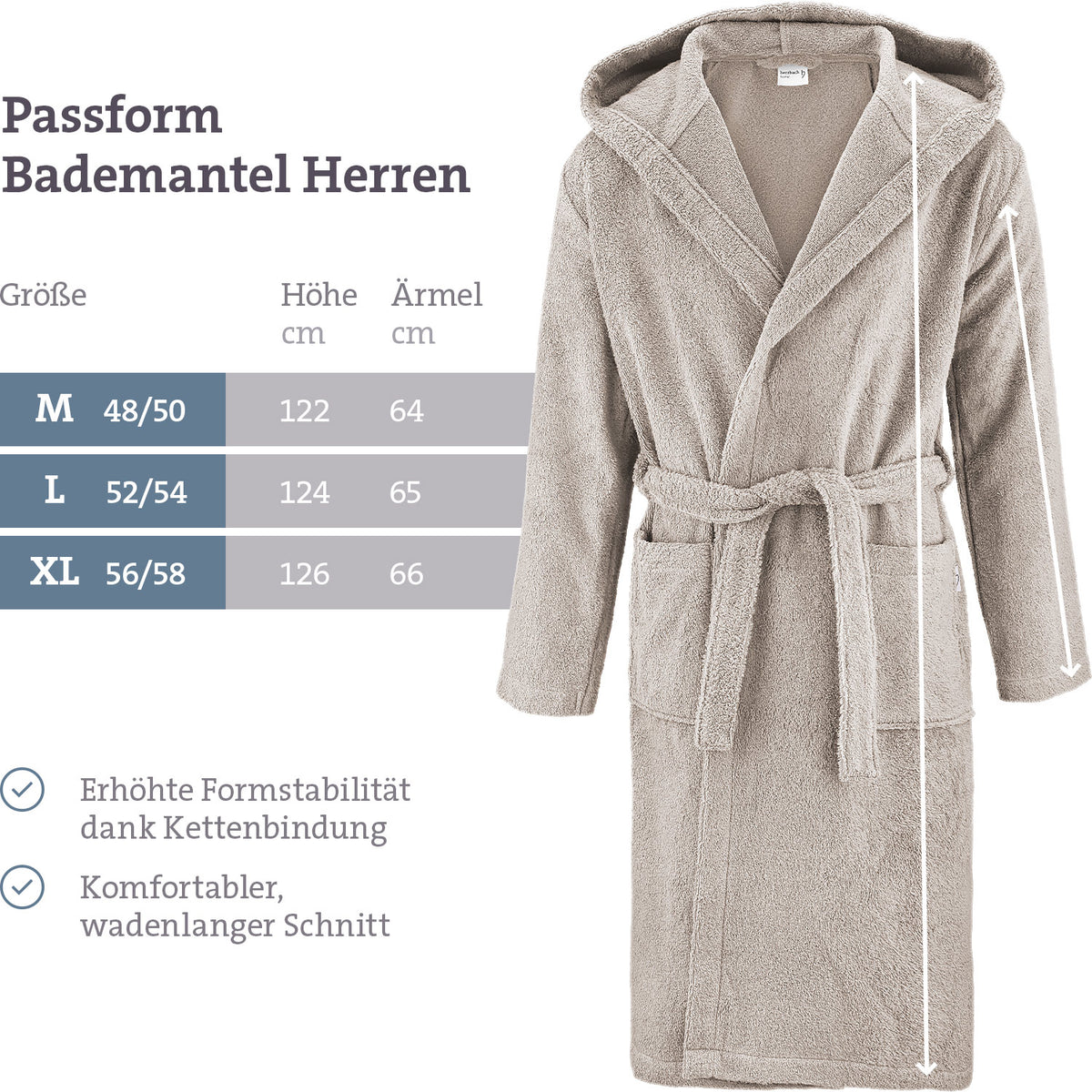 Bathrobe men sand grey