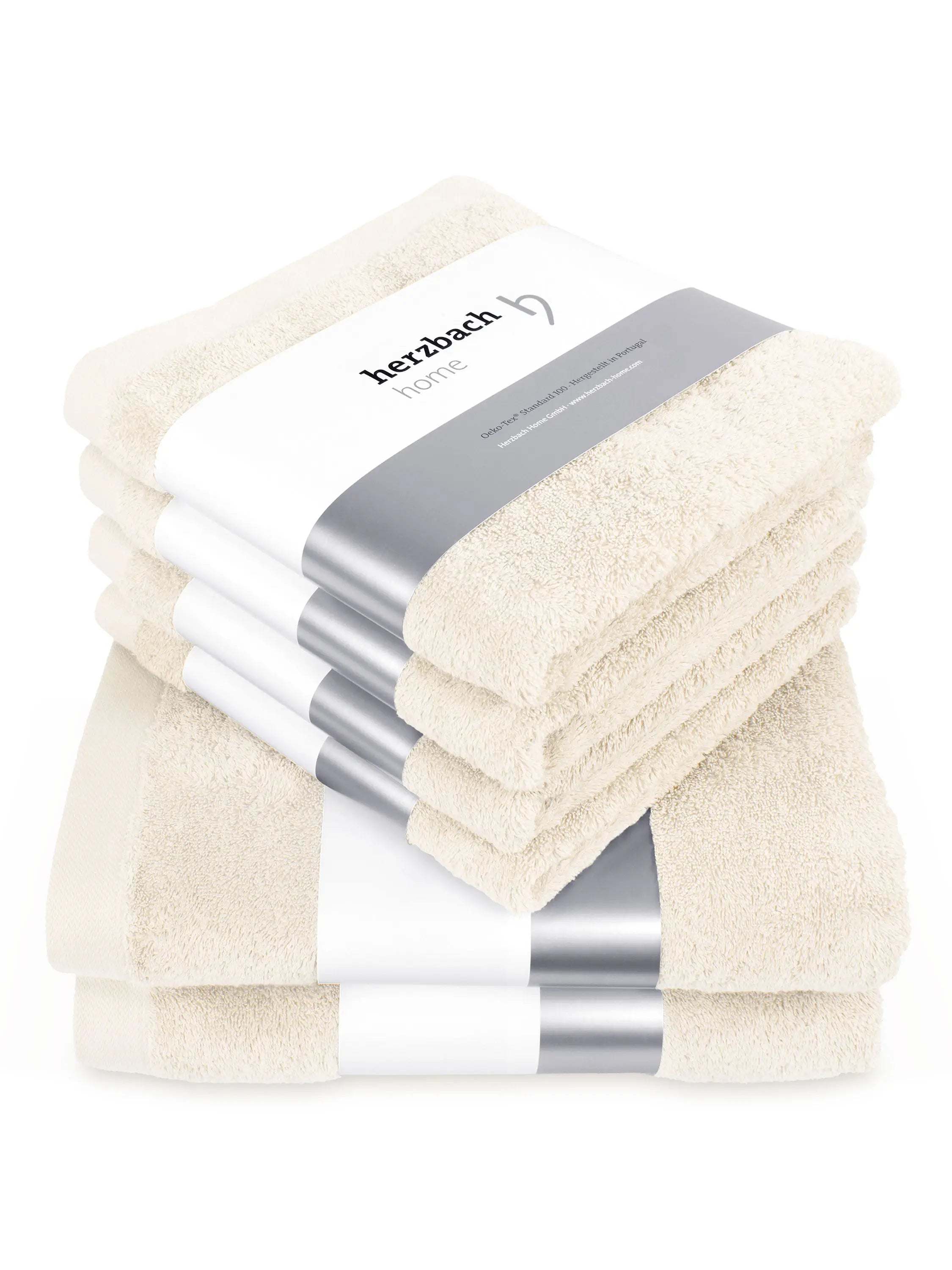 6er Set Premium Creme 2x Duschtuch + 4x Handtuch