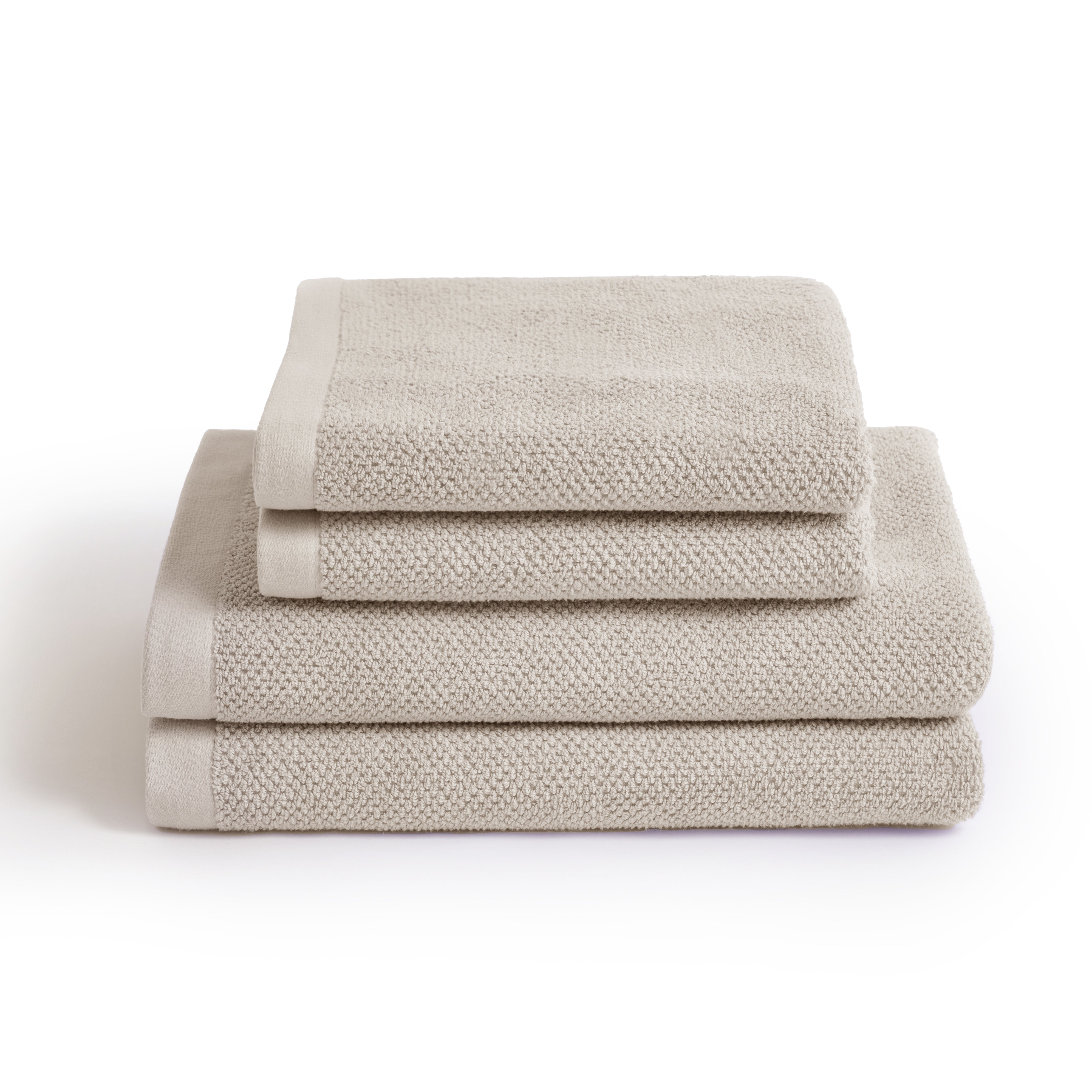 4er Set Spa Sandgrau 2x Duschtuch + 2x Handtuch