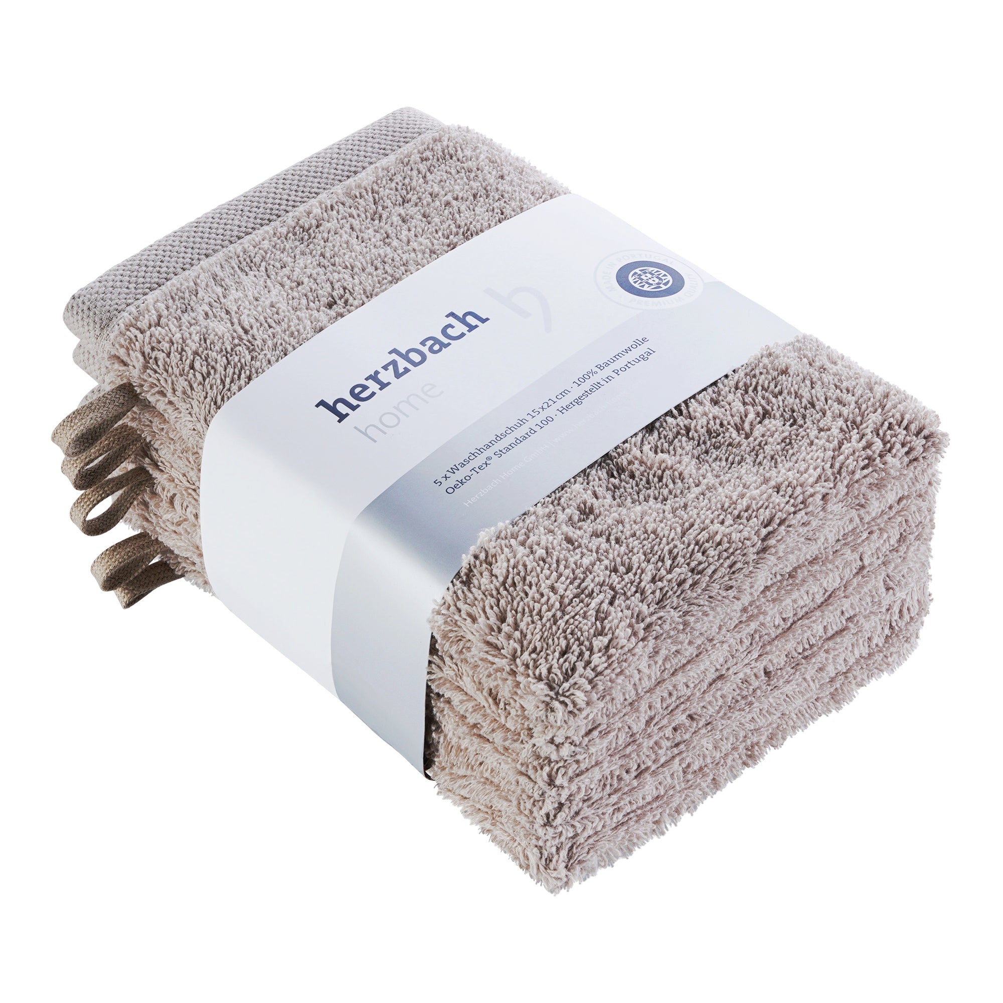 Waschhandschuhe 5er Set Pura Sandgrau