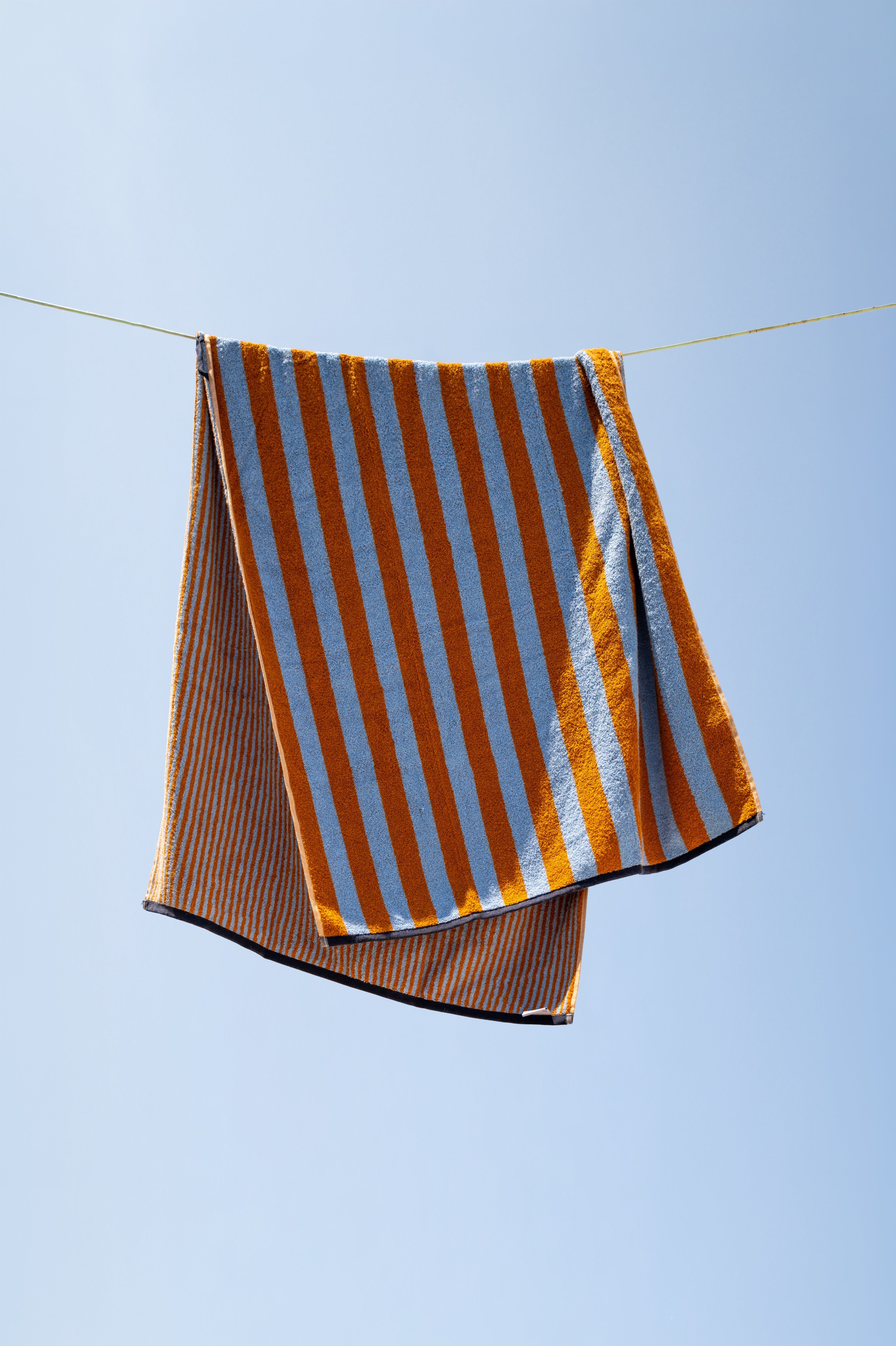Duschtuch GOOD VIBES Caramel/ Hellblau