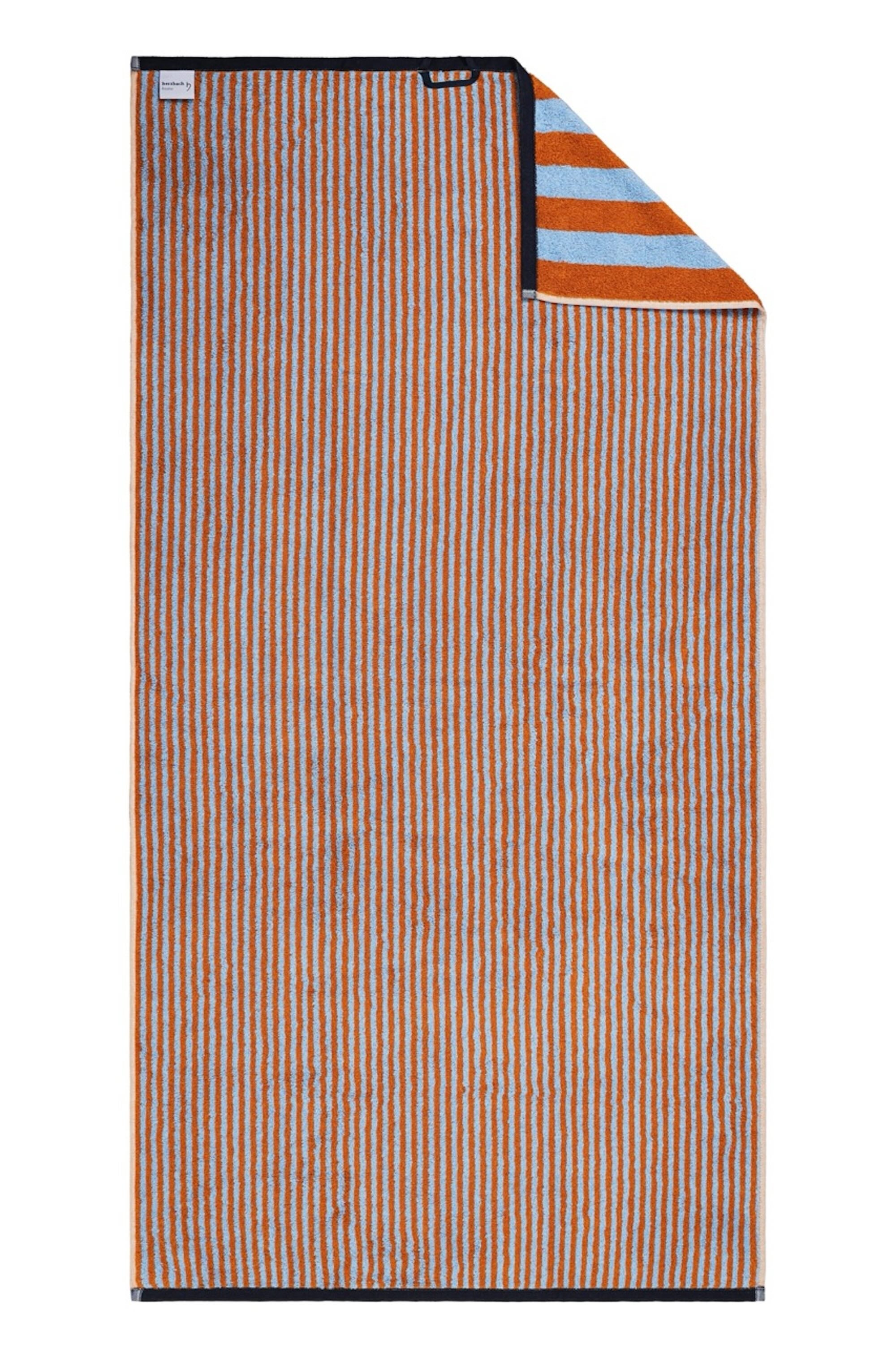 Duschtuch GOOD VIBES Caramel/ Hellblau
