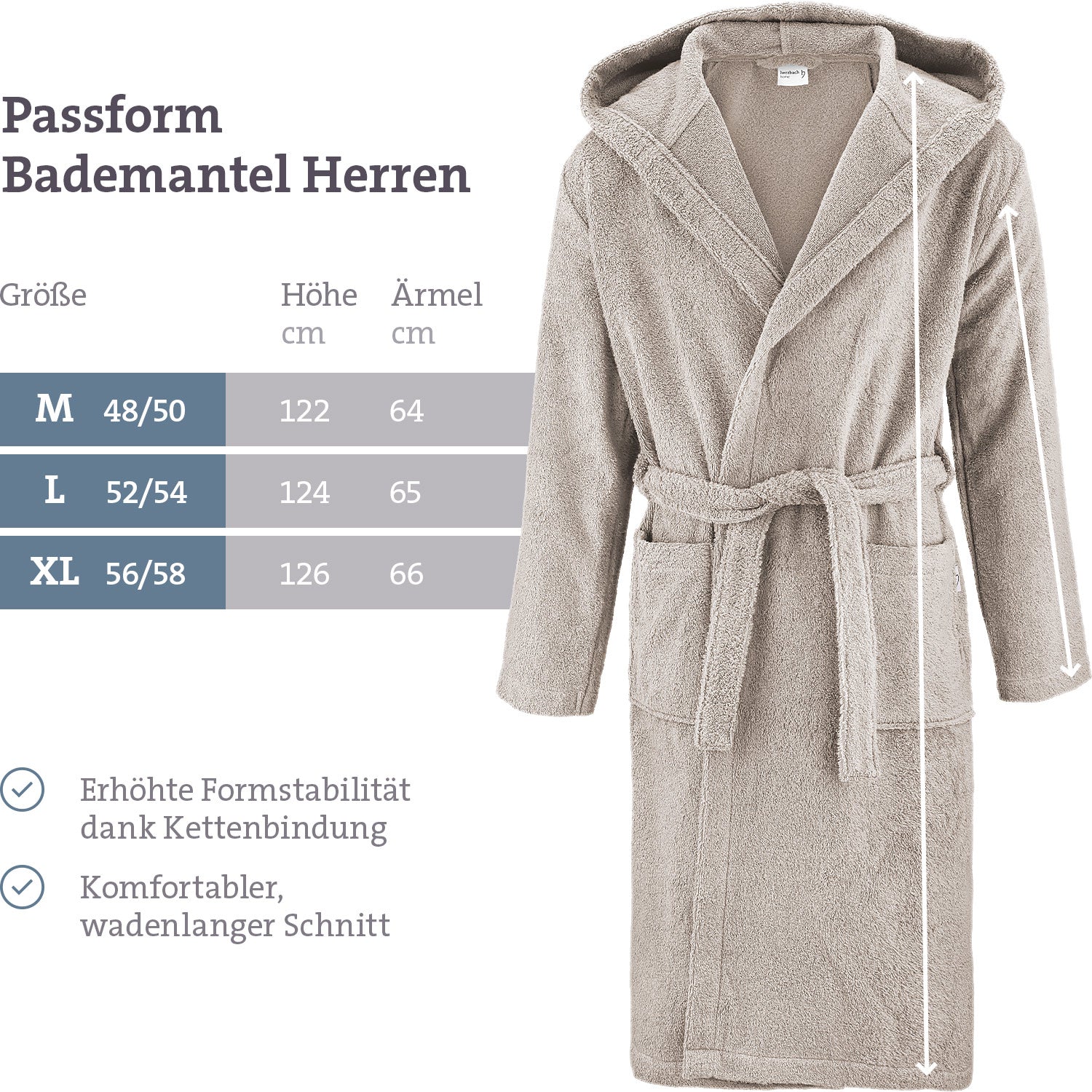 Bathrobe men sand grey
