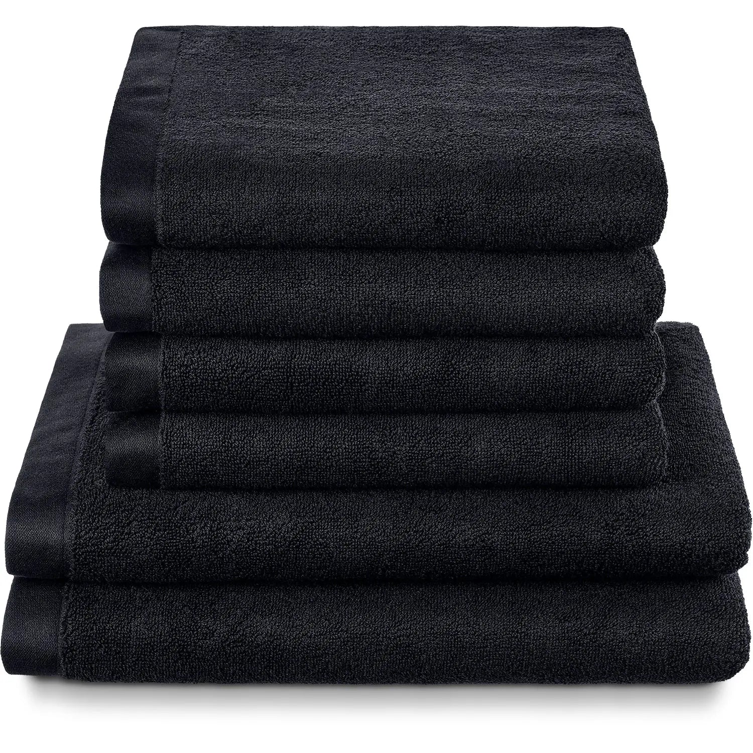 6er Set Deep Black 2x Duschtuch + 4x Handtuch