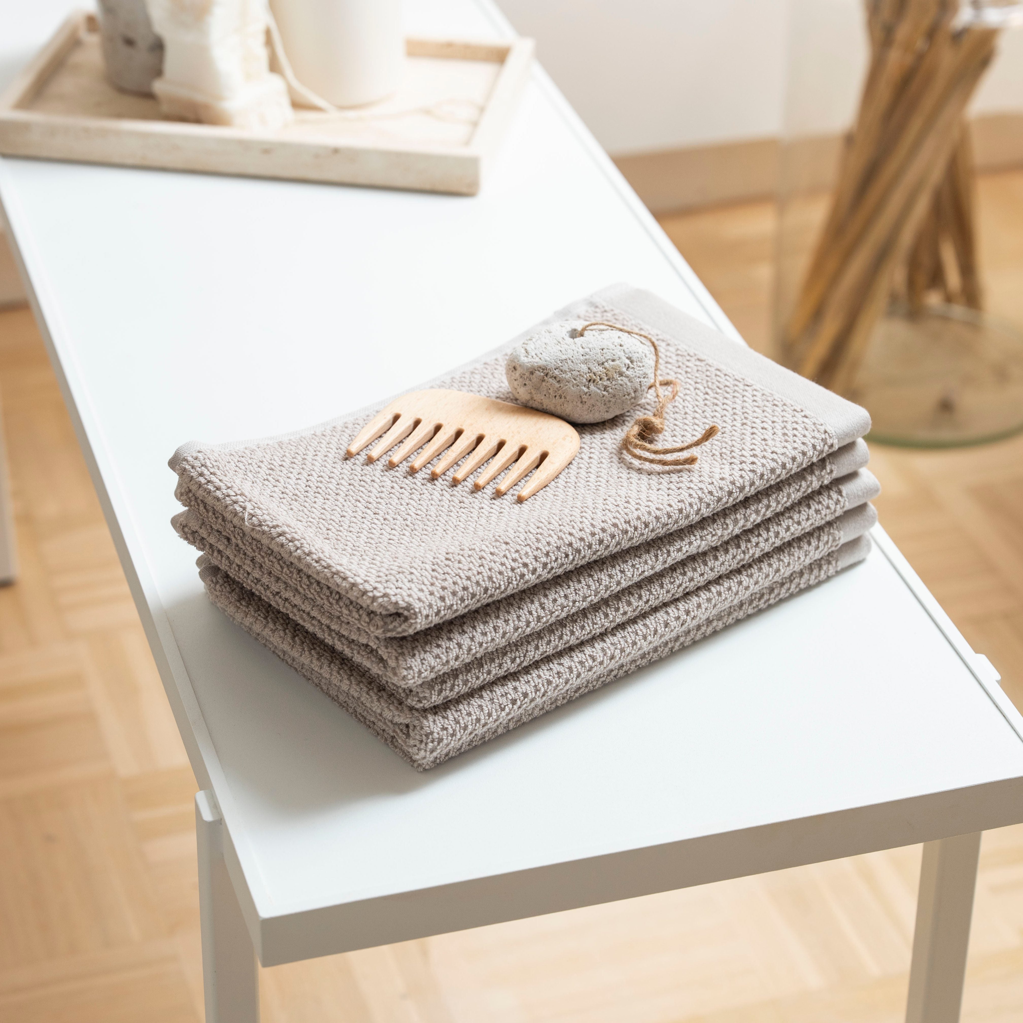 Gästehandtuch 5er Set Spa Sandgrau