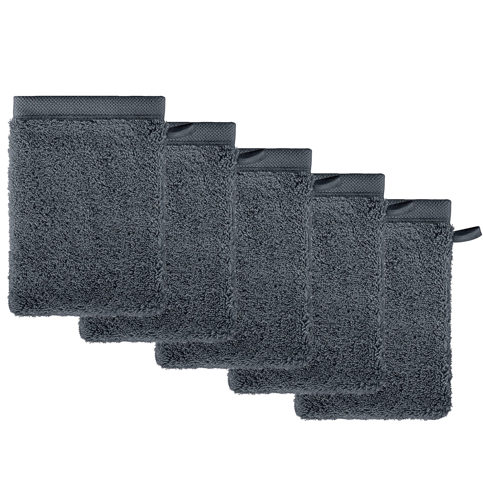 Waschhandschuhe 5er Set Pura Anthrazit